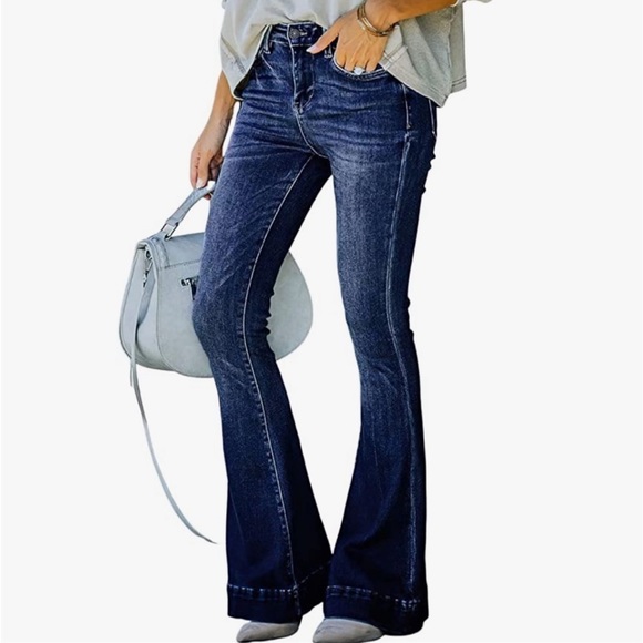 vistabuna Jeans Womens High Waisted Flare Skinny Jeans With Stretch